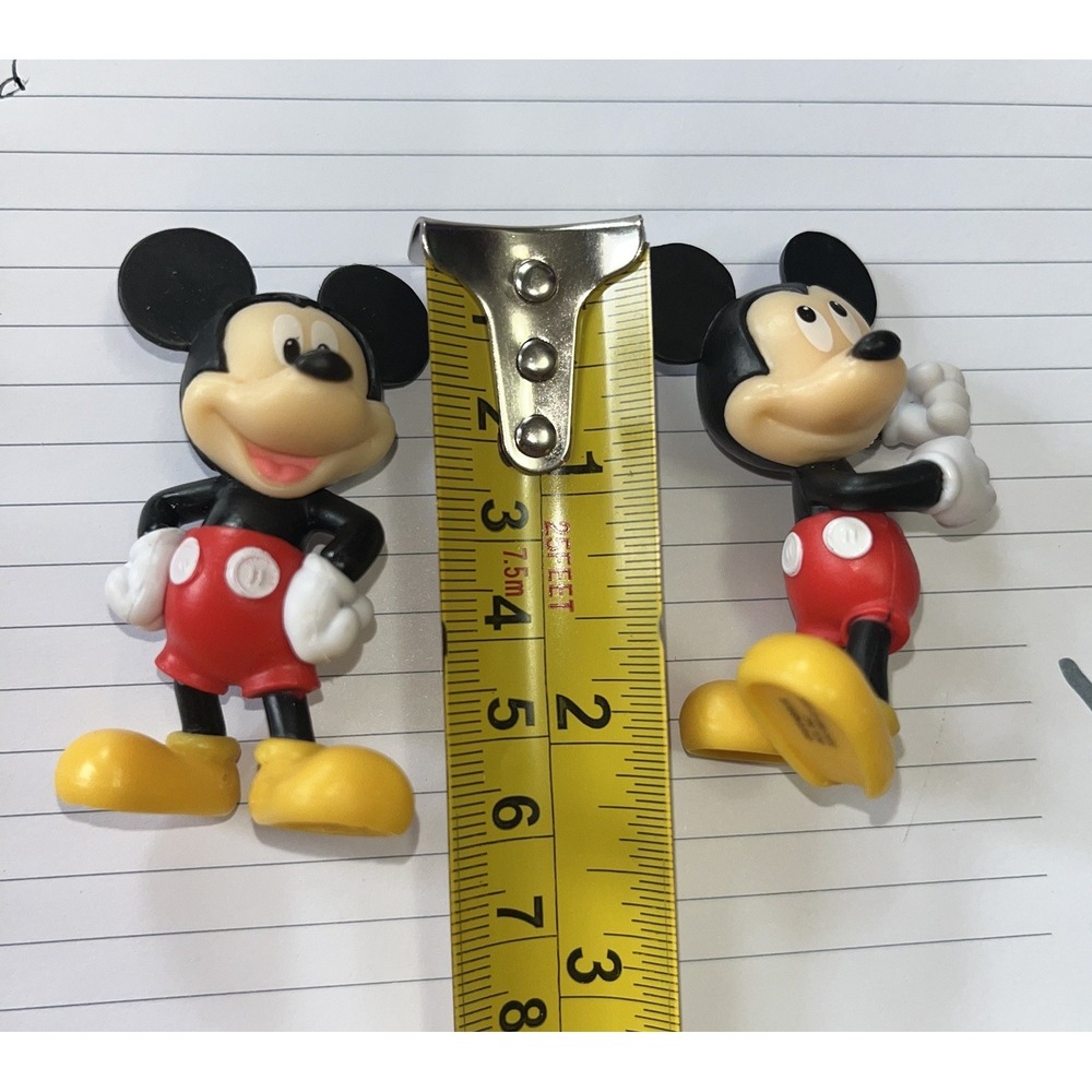 Vintage Set/2 Disney Mickey Mouse 2" PVC Mini Action Figures Cake Decor Toppers